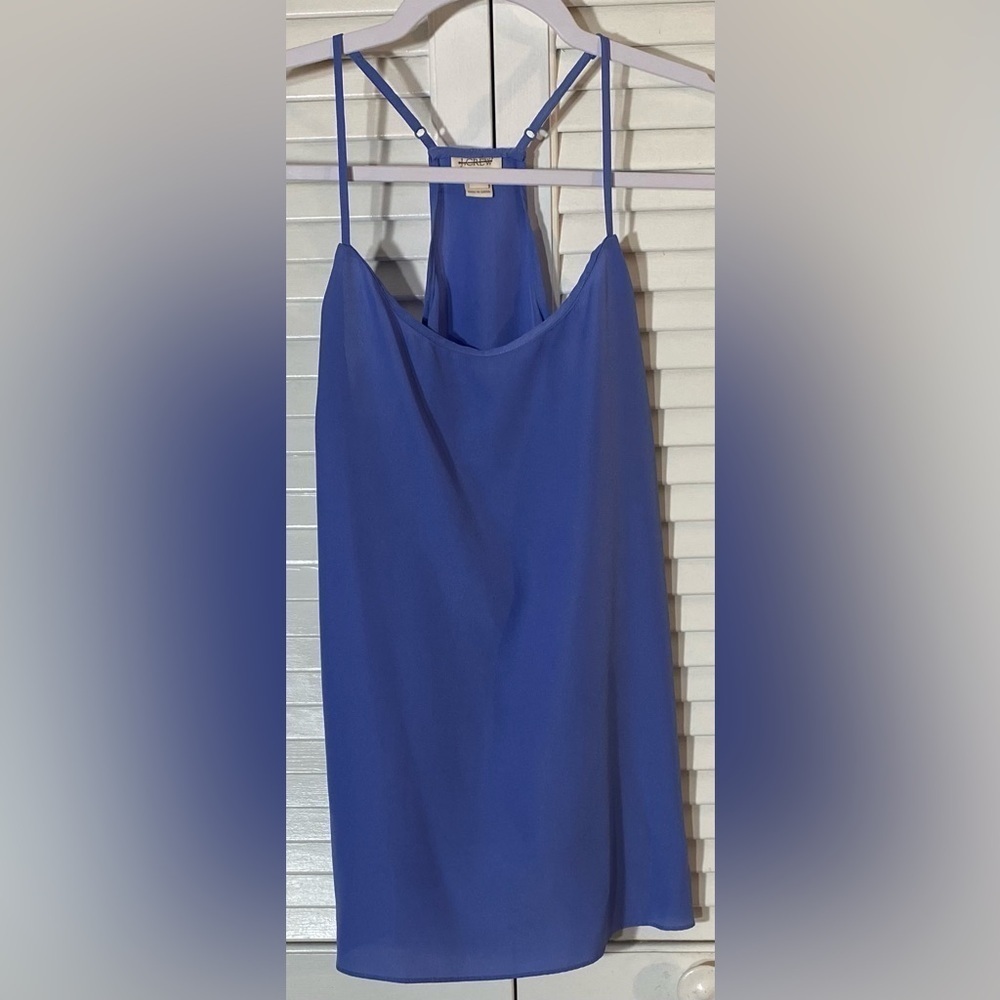 J Crew Tank Top Size 4 Blue Razorback Adjustable Spaghetti Straps